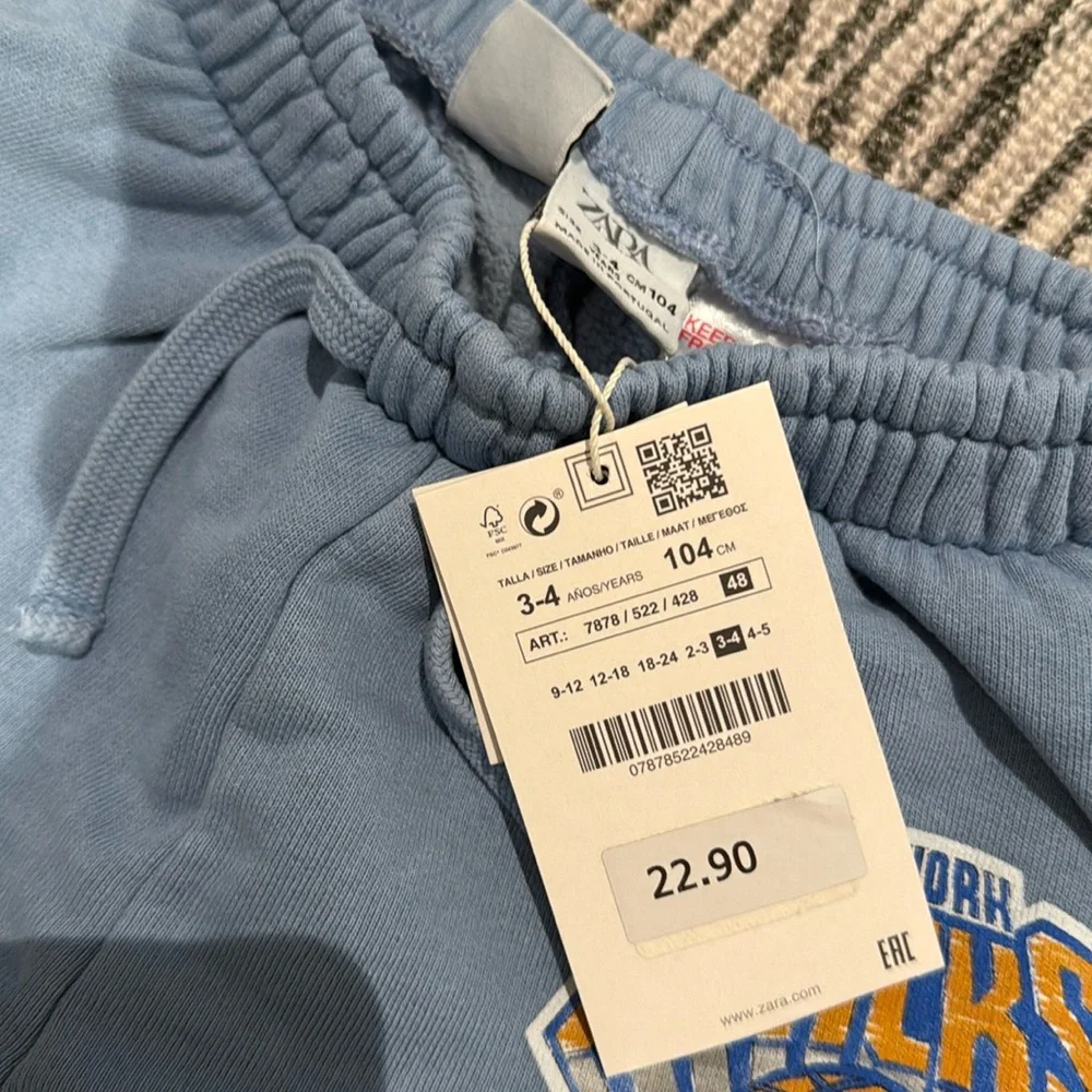 Zara Kids Toddler Blue New York Knicks Sweatpants NWT - Picture 2 of 4
